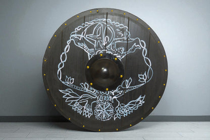 Handcrafted Viking Shield – Tree of Life Design Norse Decor