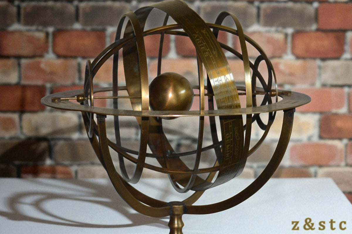 Antique Style Armillary on Wooden Tripod – Nautical & Astronomical Decor