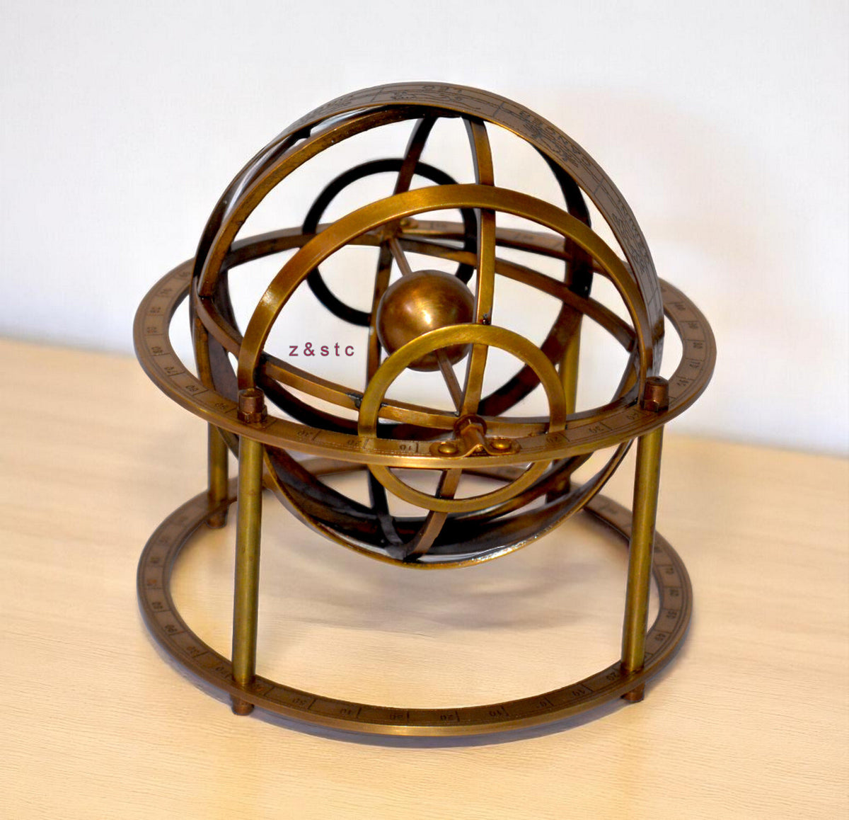 Handcrafted Brass Armillary Sphere Nautical Celestial Desk Decor