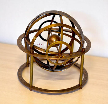Handcrafted Brass Armillary Sphere Nautical Celestial Desk Decor