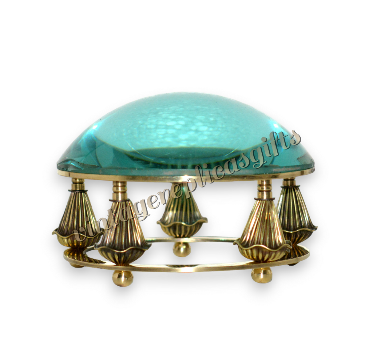 Vintage Nautical Antique Style Solid Brass Heavy Glass Desk top Magnifying