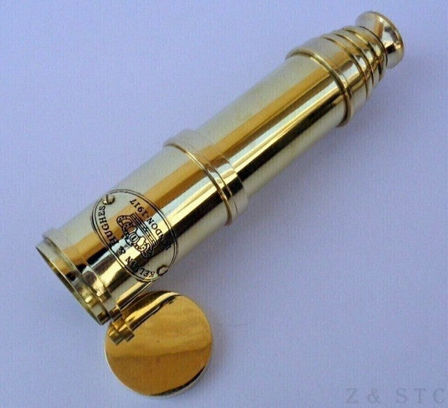 Antique Style Brass Telescope Pirate Nautical Spyglass with Leather Case