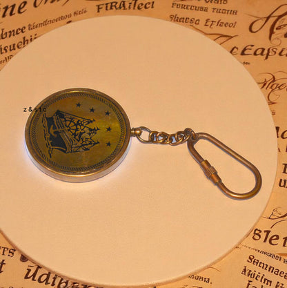 Vintage Brass Perpetual Calendar Keychain Mini Pocket Date Finder