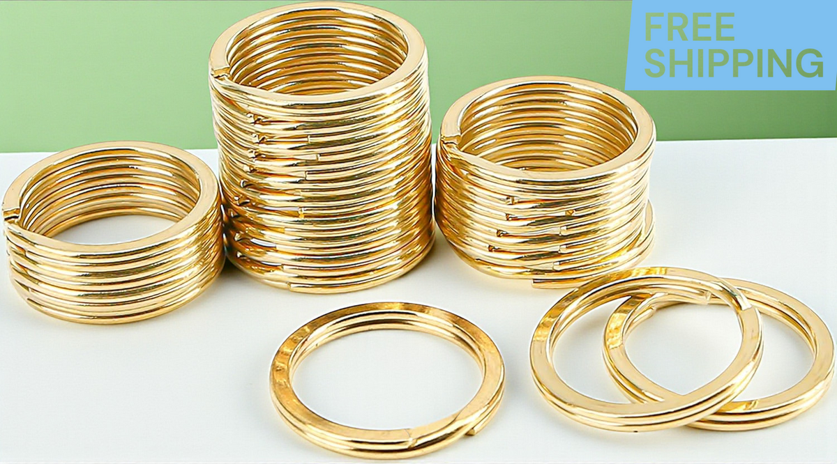 Bulk Pack of 30 – Brass Split Key Rings 25mm | Durable Solid Brass Key Chain Rin