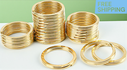 Bulk Pack of 30 – Brass Split Key Rings 25mm | Durable Solid Brass Key Chain Rin