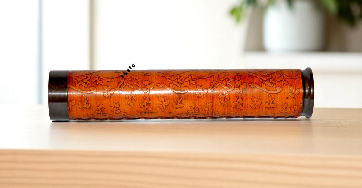 Handcrafted Leather-Wrapped Brass Kaleidoscope – Antique Style Collectible