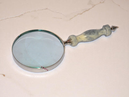 Vintage Brass Magnifying Glass Handheld Lens for Reading & Display