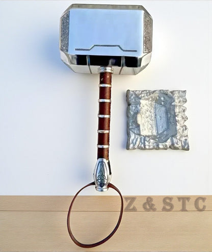 Silver Mjolnir Thor Hammer – 1/1 Scale Metal Replica | MCU Avengers Cosplay Prop