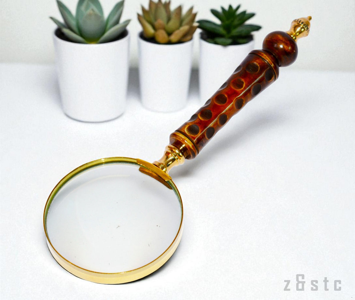 Vintage Style Handheld Brass Magnifying Glass – Reading Loupe Tool