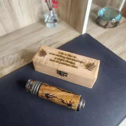 Personalized Brass Kaleidoscope Vintage Style with Wooden Case Handmade Gift Dec
