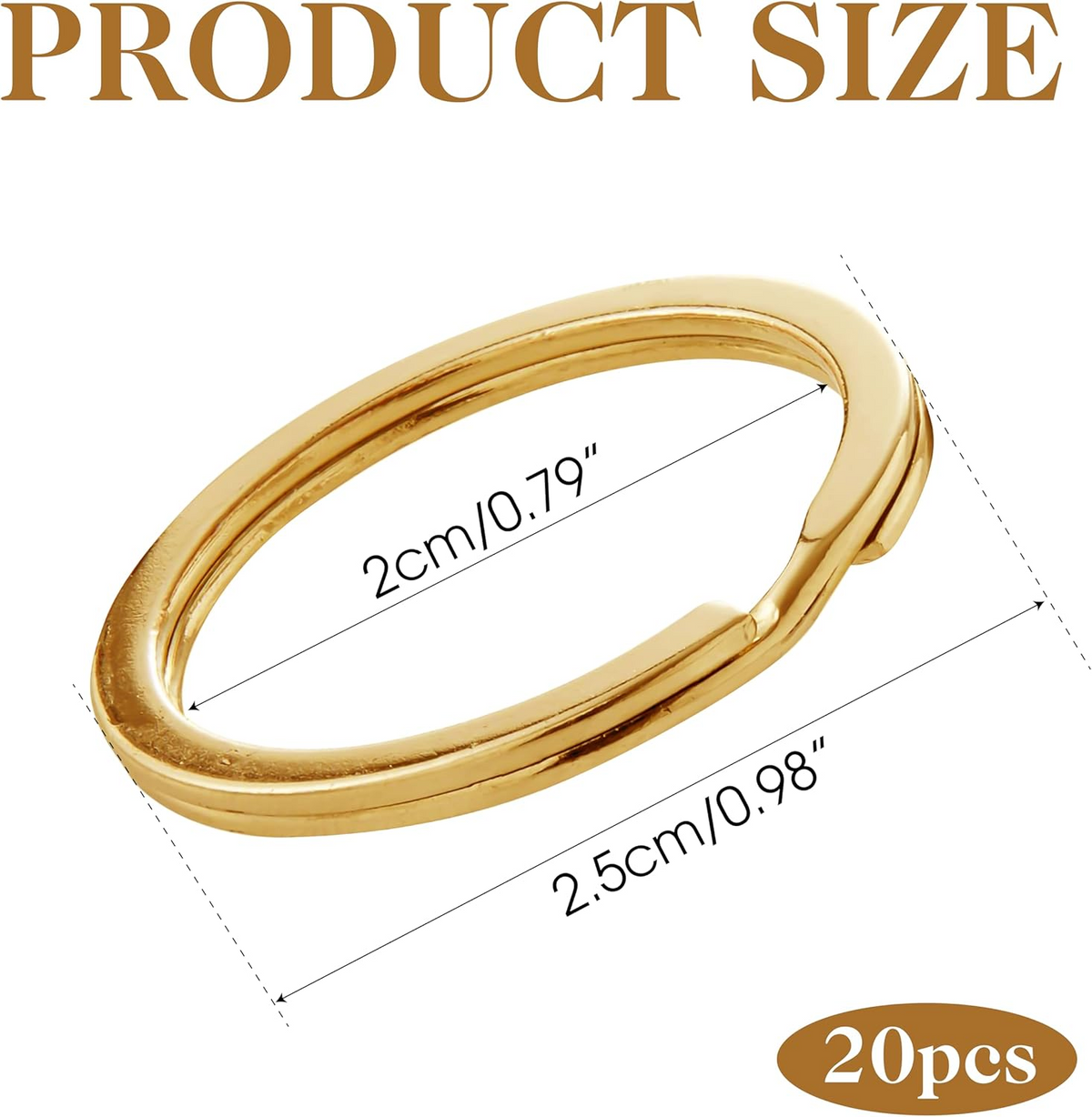 Bulk Pack of 30 – Brass Split Key Rings 25mm | Durable Solid Brass Key Chain Rin