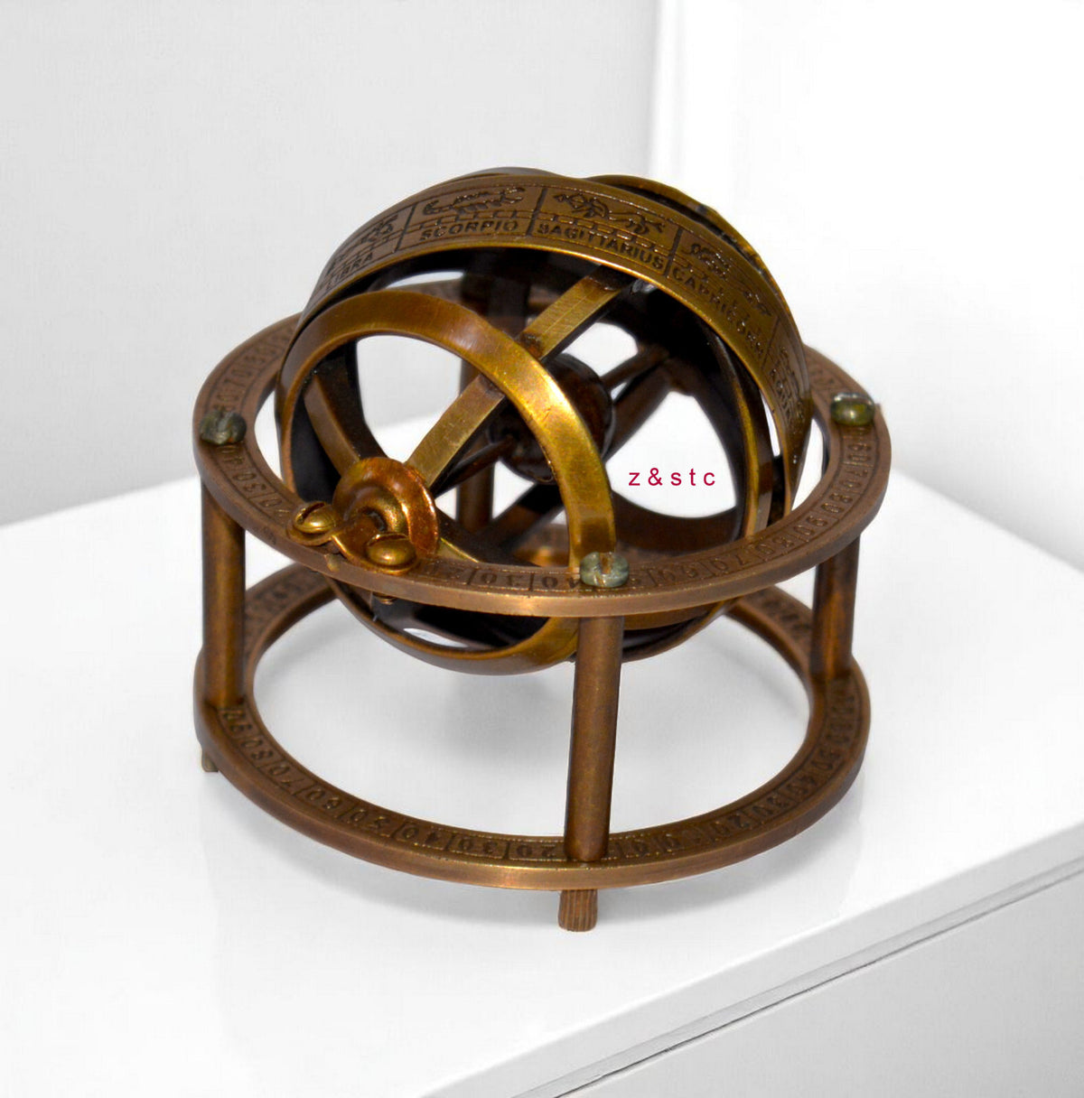 Mini Brass Armillary Sphere  Celestial Globe Model for Collectors