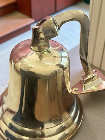 Large 11" Solid Brass Nautical Ship Bell – Marine Maritime Wall Decor Gift