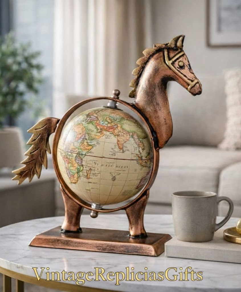 Decorative Iron Horse Statue Handpainted Metal Sculpture
