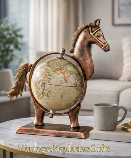 Decorative Iron Horse Statue Handpainted Metal Sculpture