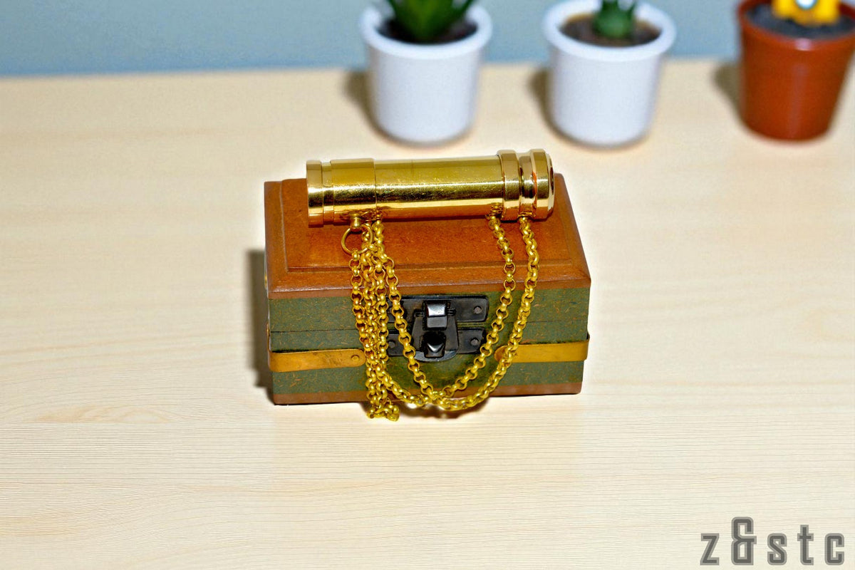 Solid Brass Kaleidoscope – Vintage Look with Elegant Wood Box