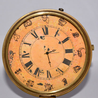 Vintage Brass Desk Clock with Magnetic Compass – Nautical Collectible Gift Item