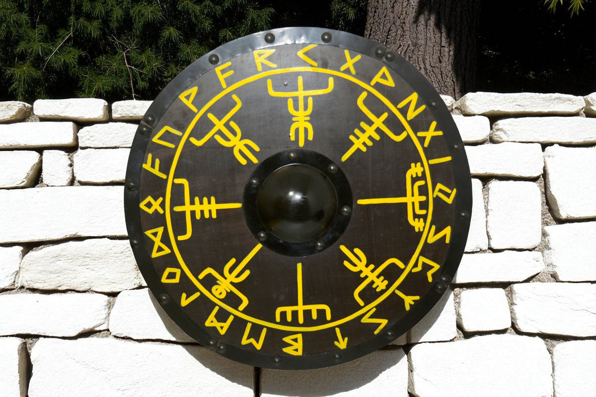Viking Warrior Shield – Compass Emblem Historical Cosplay Prop