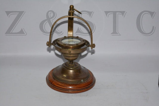 Brass Gimballed Nautical Compass – Handmade Vintage Navigation Piece
