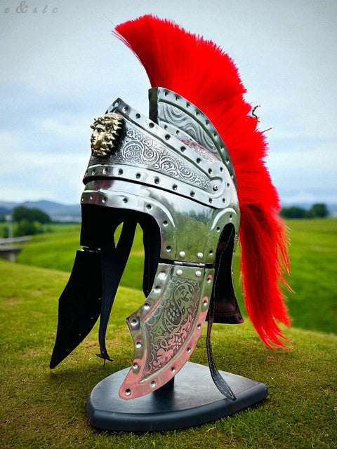 Engraved Roman Centurion Helmet – Medieval Handmade Armor Replica