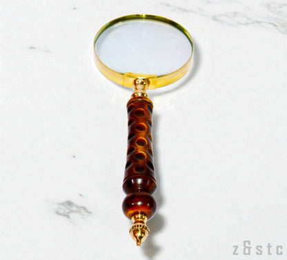 Vintage Style Handheld Brass Magnifying Glass – Reading Loupe Tool