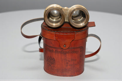 Antique Brass and wood Spyglass Binocular – Nautical Victorian Marine Style