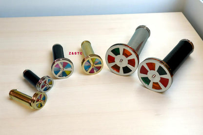 SET OF 6 HANDCRAFTED BRASS KALEIDOSCOPES VINTAGE STYLE COLLECTIBLE GIFTS