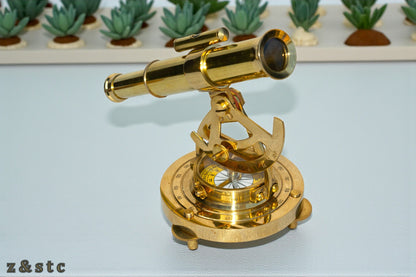 Vintage Brass Alidade Compass – Nautical Navigation Tool & Display Item