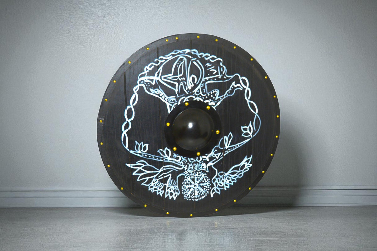 Handcrafted Viking Shield – Tree of Life Design Norse Decor