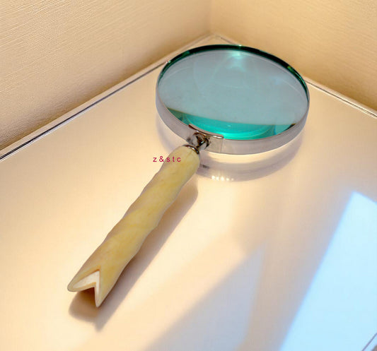 Decorative Brass Handheld Magnifier Gift for Readers & Antique Lovers
