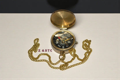 Vintage-Style Brass Compass – STV Lord Kelvin 1824–1907 Engraved Collectible