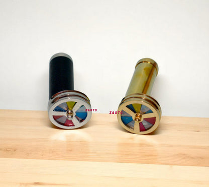 brass & Leather wrapped kaleidoscopes '2 pieces,handheld antique style decor