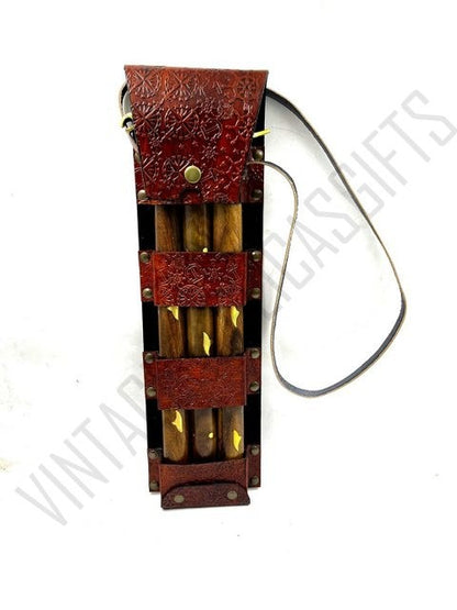 Victorian Brass Folding Cane & Leather Case