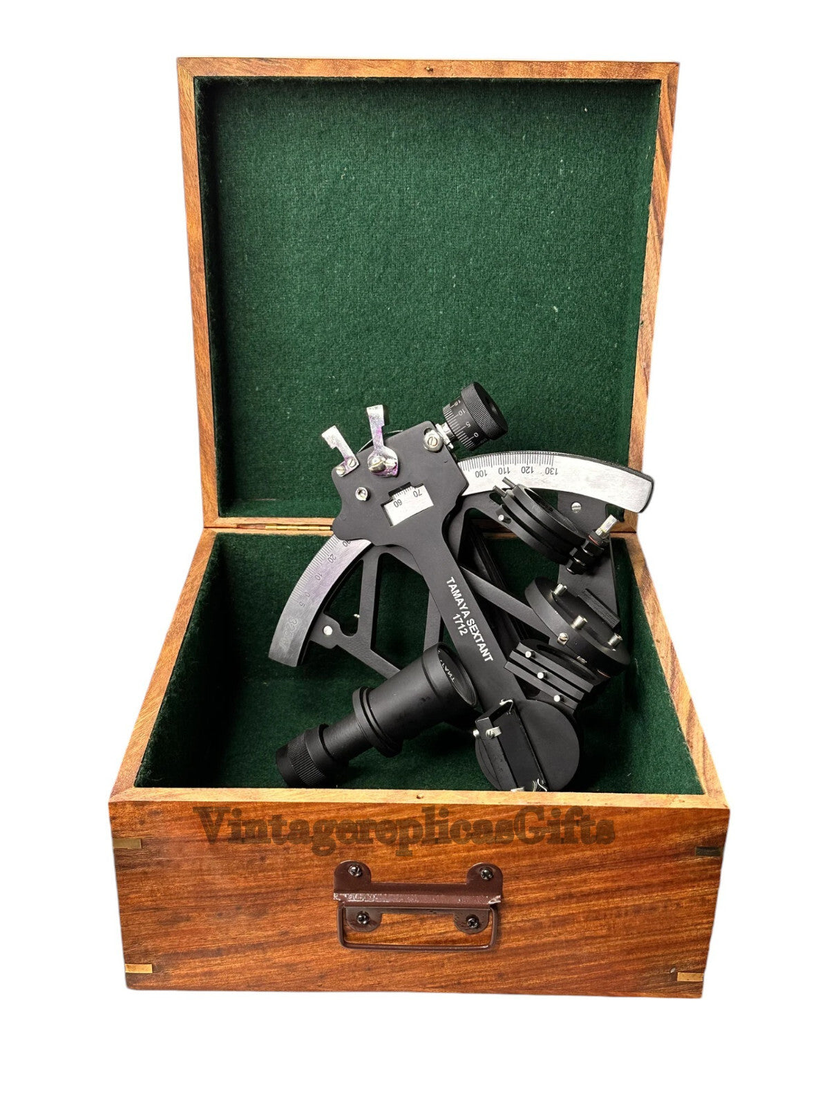 Tamaya Working Sextant - Astrolabe Ships Navigational Instrument with Wooden Box