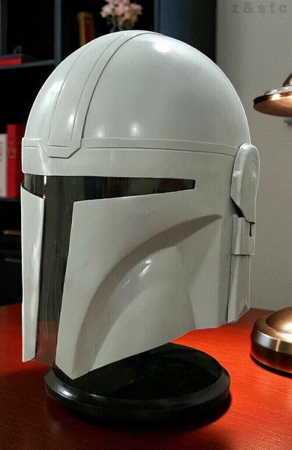 Medieval Steel Armor Mandalorian Helmet Full White Finish Cosplay & Collectible
