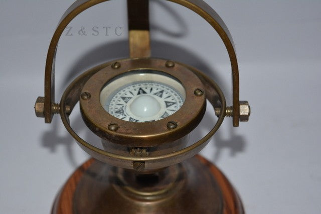 Brass Gimballed Nautical Compass – Handmade Vintage Navigation Piece