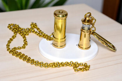 Handmade Brass Lighthouse Keychain with Locket Kaleidoscope – Gift for Explorers
