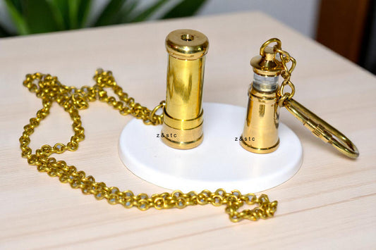 Handmade Brass Lighthouse Keychain with Locket Kaleidoscope – Gift for Explorers