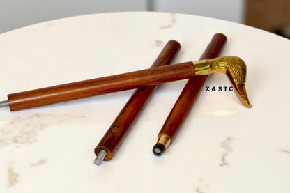 Handcrafted Wooden Walking Stick Vintage Style Cane for Men & Women