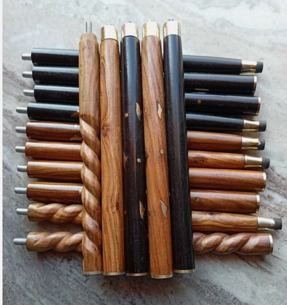 Set of 5 Wooden Walking Stick Shafts | 3-Fold Cane Replacement Poles