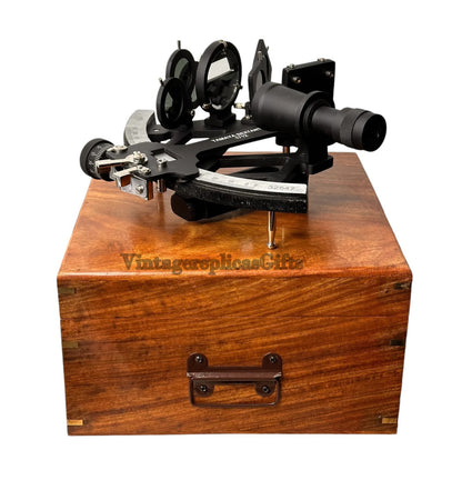 Tamaya Working Sextant - Astrolabe Ships Navigational Instrument with Wooden Box