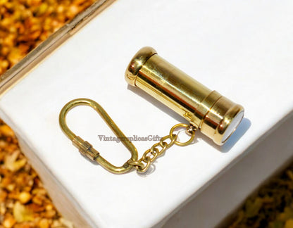 Vintage Handcrafted 2" Brass key chain Kaleidoscope Unique Gift For Kids & adult