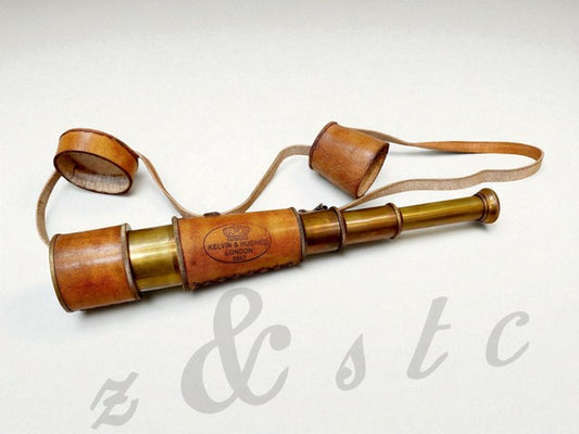 Vintage Marine Spyglass – Brass & Leather Nautical Telescope