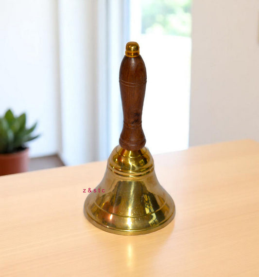 Vintage Brass Handheld Bell Antique Style Service or Call Bell