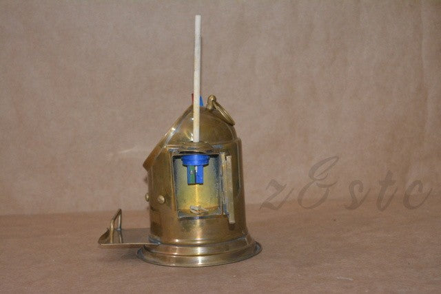 Vintage Shiny Brass Nautical Ship Clock with Built-in Pencil Sharpener Maritime