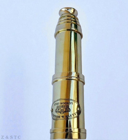 Antique Style Brass Telescope Pirate Nautical Spyglass with Leather Case