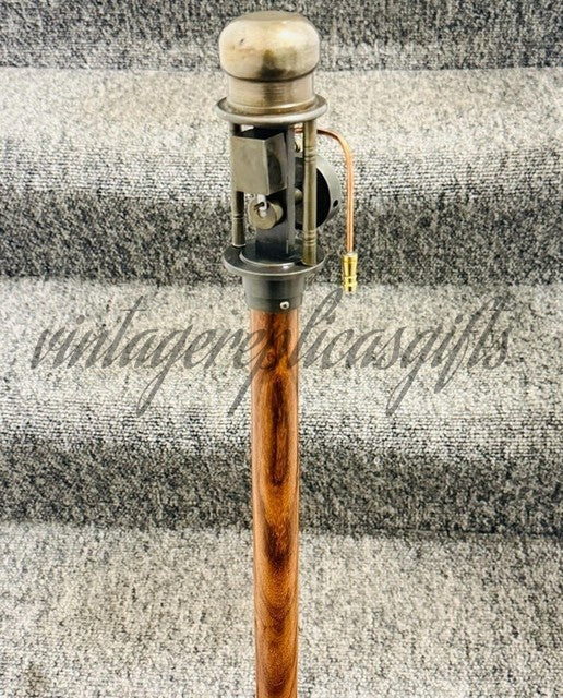 Handmade Antique Brass Walking Stick with  with Nautical Steam Engine Handle