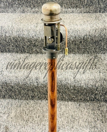 Handmade Antique Brass Walking Stick with  with Nautical Steam Engine Handle