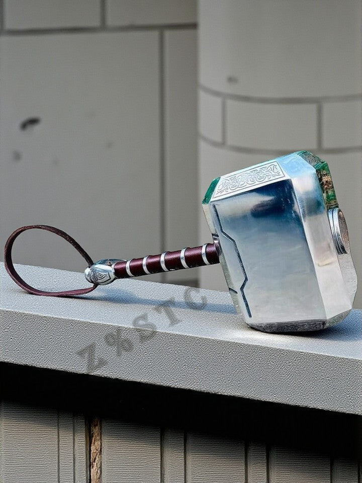 Silver Mjolnir Thor Hammer – 1/1 Scale Metal Replica | MCU Avengers Cosplay Prop