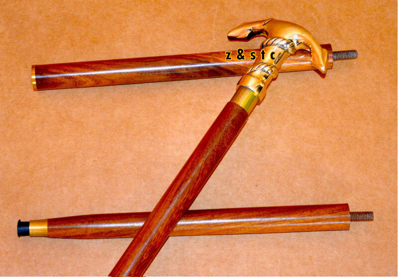 Nautical Style Walking Stick – Brass Ship Anchor Handle, Foldable Wooden Cane